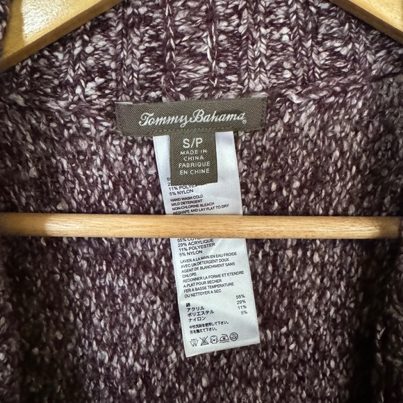 Tommy Bahama Sweater Women's SM Purple Open Front Cardigan Marled Cozy Lounge - Picture 4 of 5